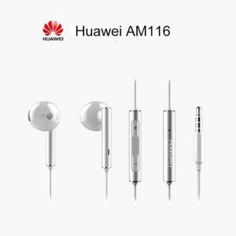 Huawei Original Am116 Earphones Half In Answering Phone For Android Xiaomi Oppo Vivo Samsung White