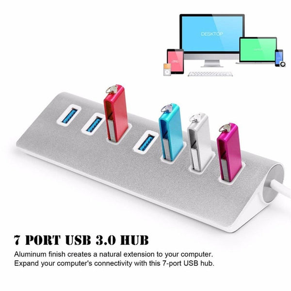 Usb Hubs Aluminum Charging Data 7 3 Feet 3.0 Cable Silver Firewire Cables & Adapters