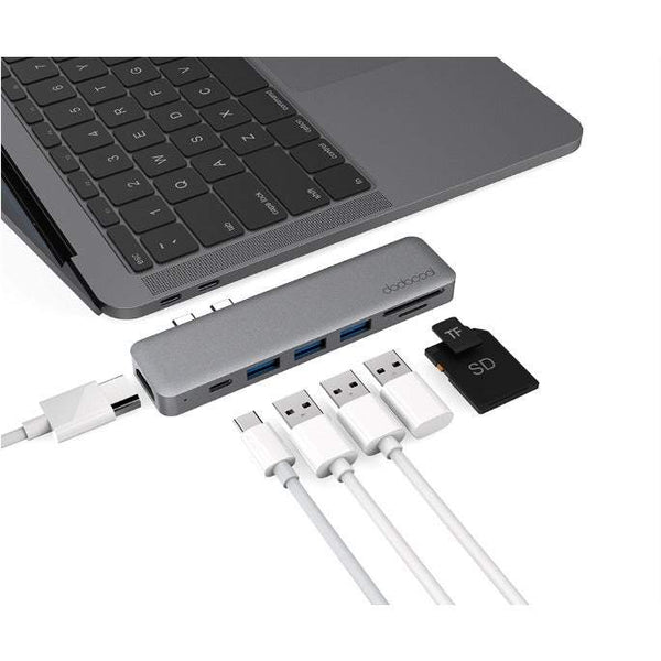 Splitters Switches Hub Reader Aluminium Alloy 7 In 1 Multiport Usb Cables Hubs & Adapters