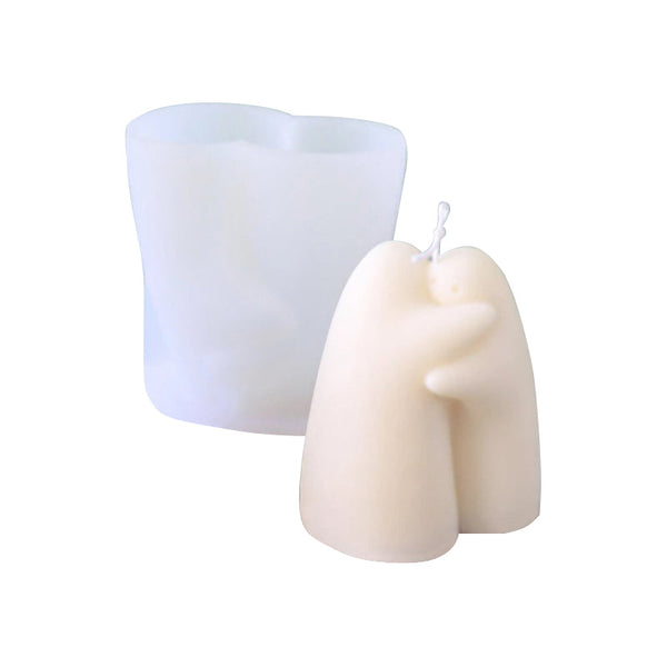 3D Abstract Romantic Couple Portrait Lovers Silicone Candle Mold Carving Soap Moulds