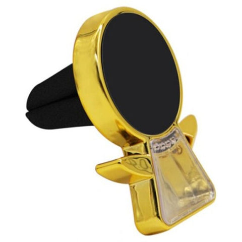 Human Shape Air Vent Mounted Car Phone Holder Gold