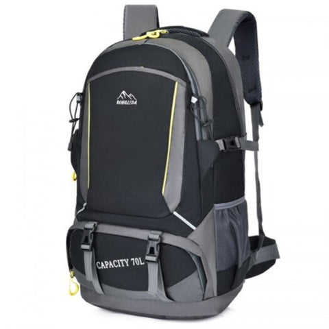 Hwrld1821 Men Large Capacity Outdoor Mountaineering Backpack Practical Tourism Storage Bag Black