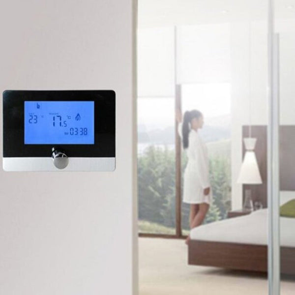 Hy04bw Lcd Digital Temperature Controller Wall Hanging Smart Thermostat 5A White Thermometers