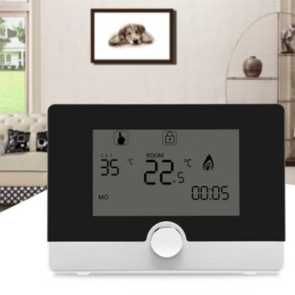 Hy04bw Lcd Digital Temperature Controller Wall Hanging Smart Thermostat 5A White Thermometers