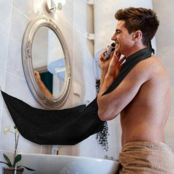 Hz12074 Man Beard Care Apron Trimmer Hair Shave Bathroom Supply Black Styling Capes & Gowns