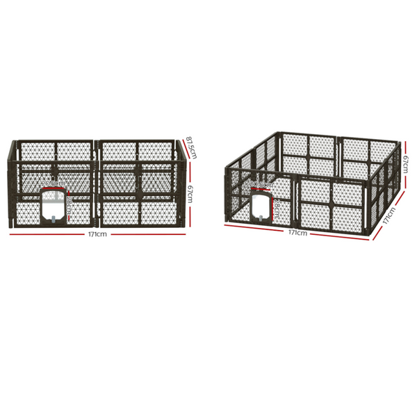I.Pet Dog Playpen Enclosure 6 Panel Fence Plastic Pen Fences & Pens