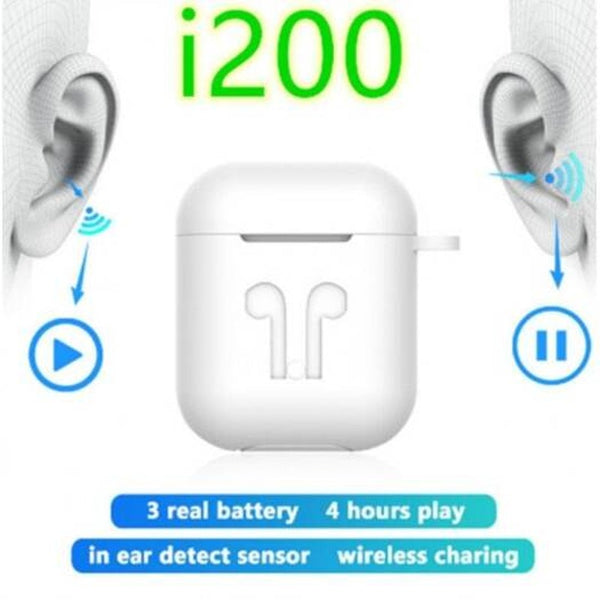 I200 Wireless Bluetooth 5.0 Headset In Ear Detection Pop Up Supports Charging White Earbuds