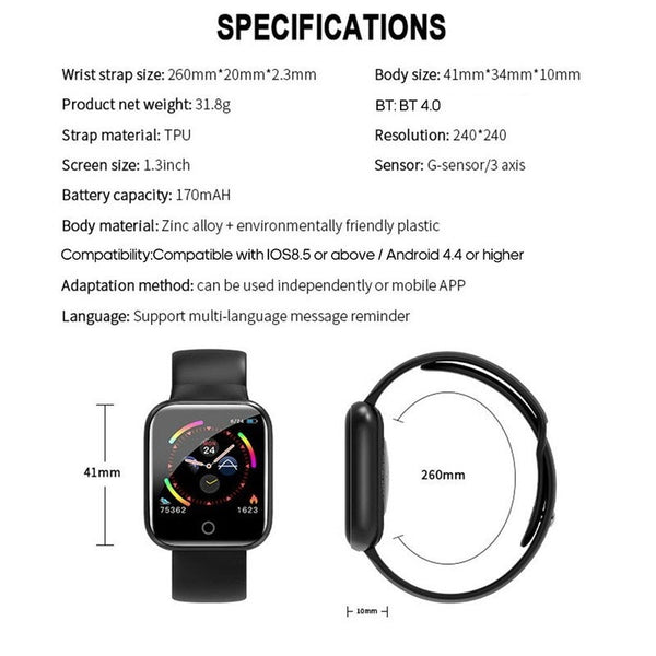 I5 Fitness Watch Black Smart Watches
