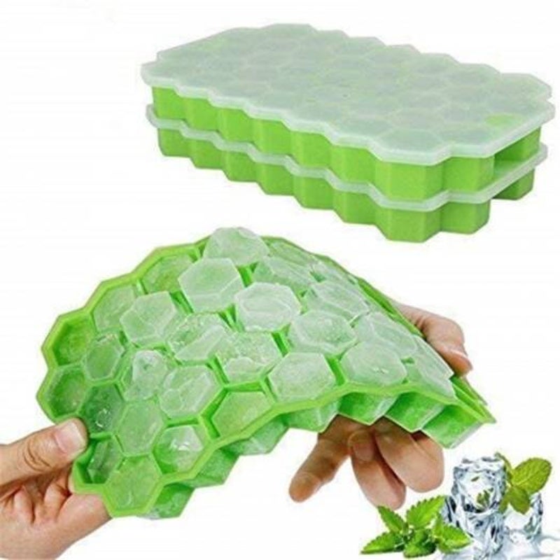 Ice Block Mold With Cover Green Ice Cubes Trays & Moulds