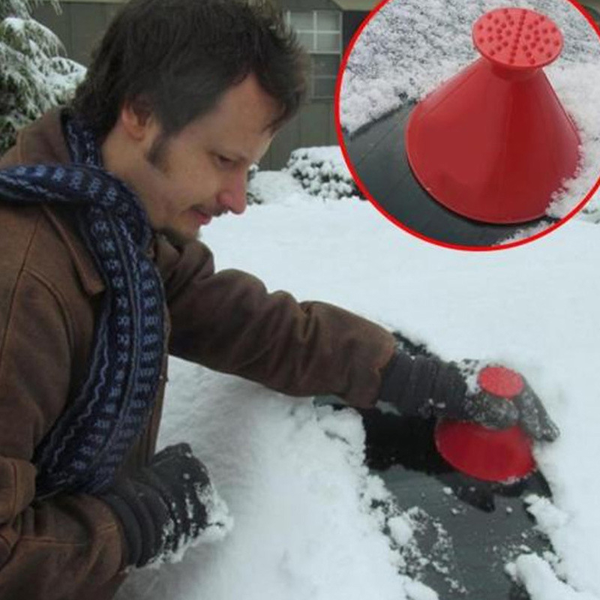 Winter Car Window Windshield Ice Scraper Shaped Funnel Snow Remover Deicer Cone
