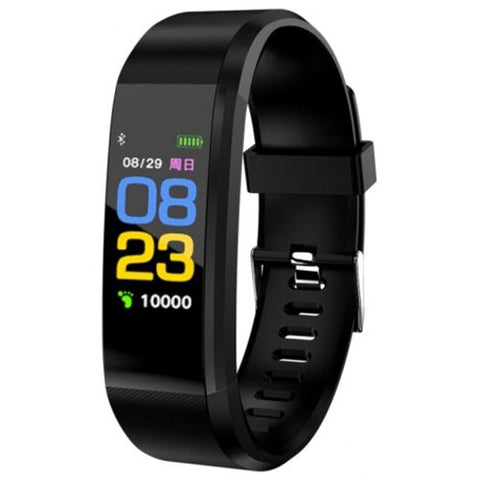 Id115plus Smart Wrist Band Bluetooth Heart Rate Monitor Black