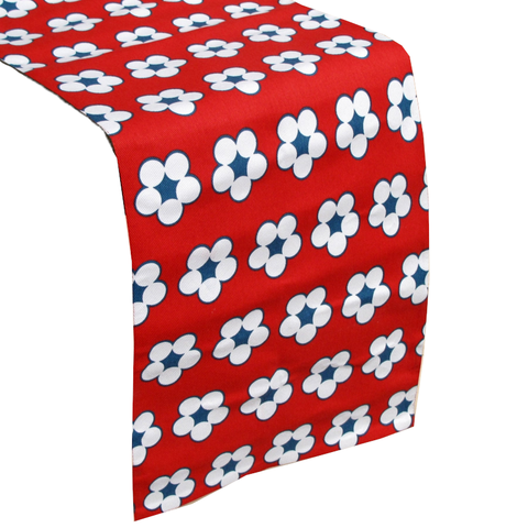 Idc Homewares 100% Cotton Printed Table Runner Bud Red