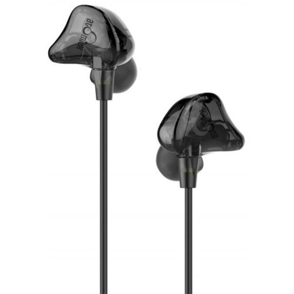 S410 Dual Dynamic Drivers Powerful Wired Earphones Black