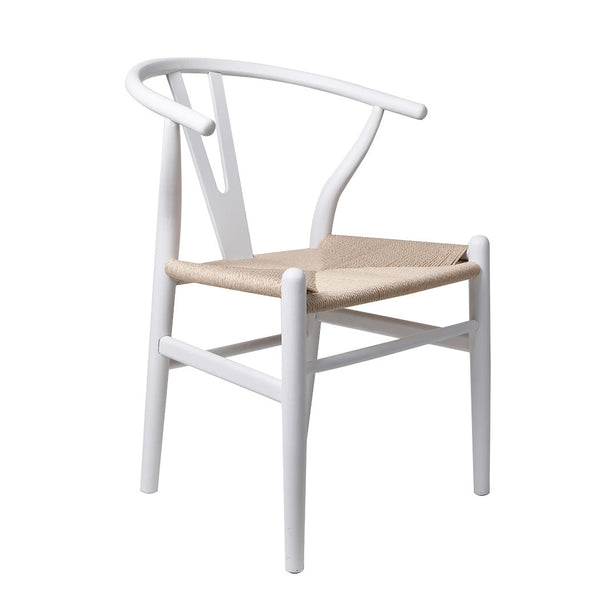 Levede Elegant Wooden Set Of 2 White Finish Comfortable Seating For Home Dining Chairs