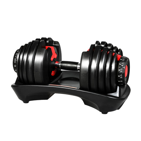 Centra 24Kg Adjustable Dumbbell Set Home Gym Black Dumbbells