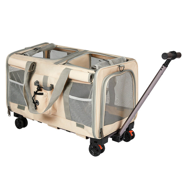 Pawz Pet Carrier 4 Wheel Portable Rolling Foldable Pet Transport