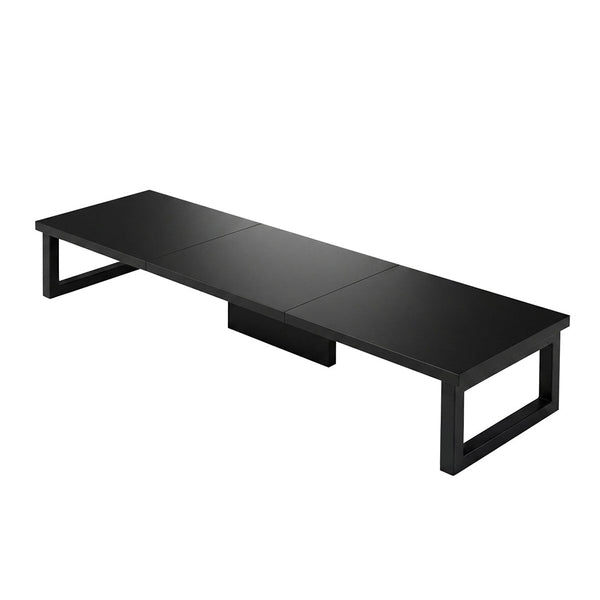 Levede Monitor Stand Dual Screen Riser Computer Desk Organiser Black Monitor Mounts & Stands