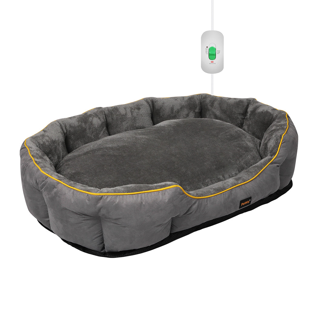 Pawz Electric Pet Heater Bed Heated L Grey Large Pet Beds
