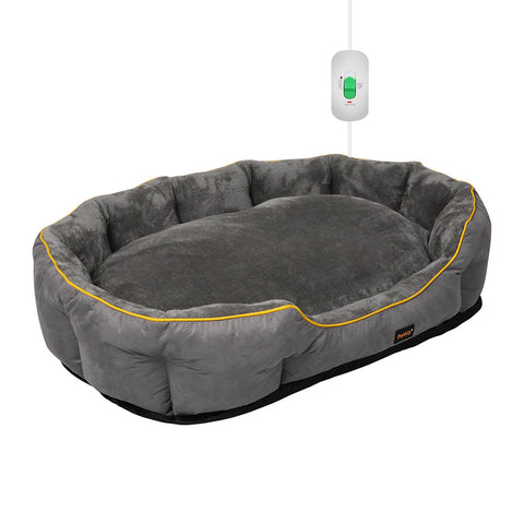 Pawz Electric Pet Heater Bed Heated L Grey Large Pet Beds