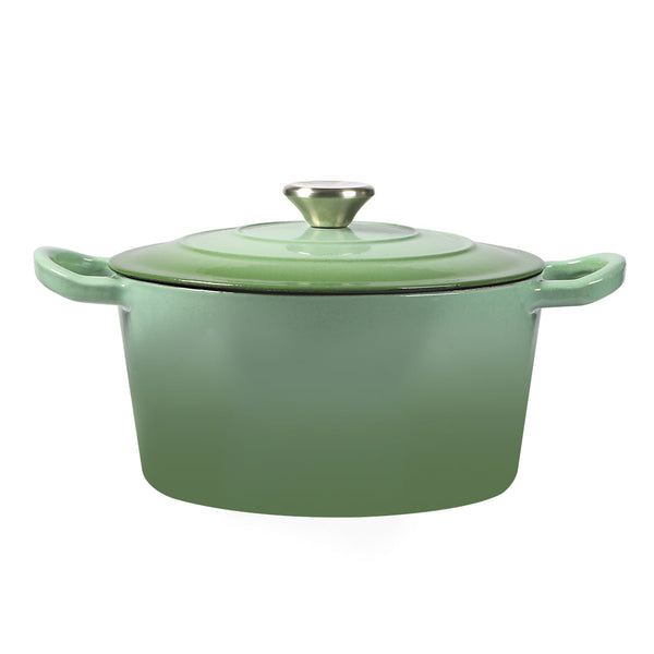 Toque 4L Enamel Dutch Oven Pot Cookware Green Casserole Pans