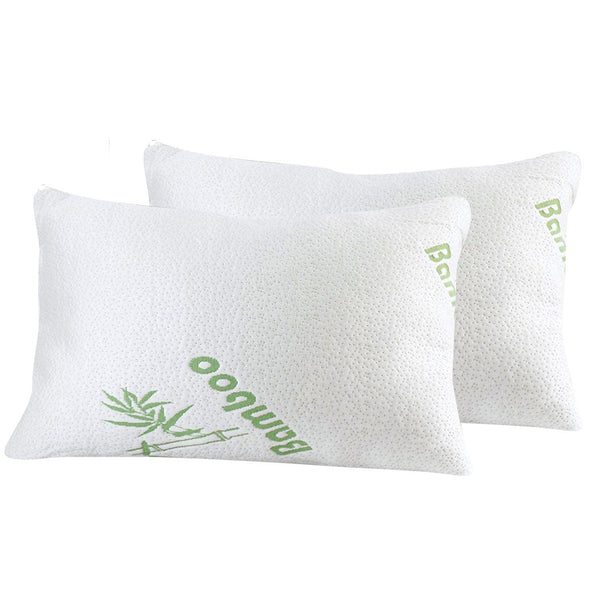 Dreamz 2X Memory Foam Pillow With Bamboo Cover 70X40cm Pillows