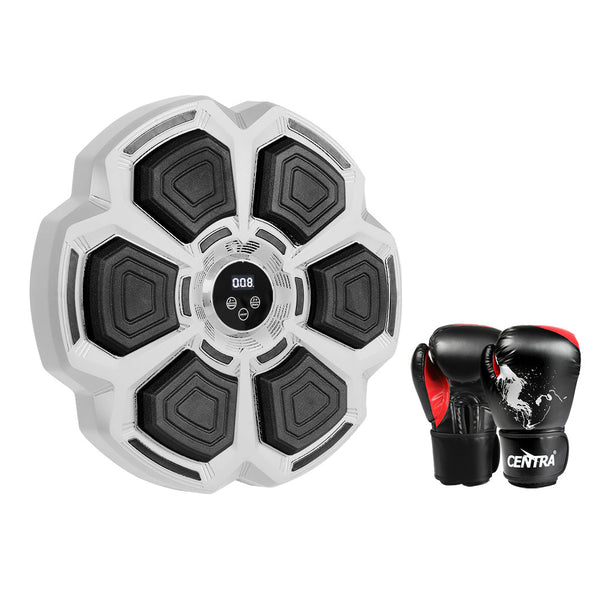 Centra Punching Box With 8Oz Boxing Glove Wall Mounted Smart Music Trainer Grey Punching Bags