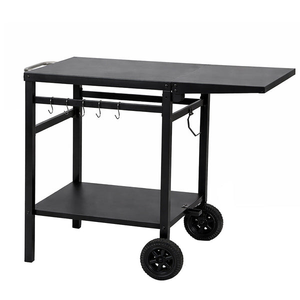 Levede Foldable Outdoor Kitchen Cart With Wheels Bbq Prep Table Kitchen Carts