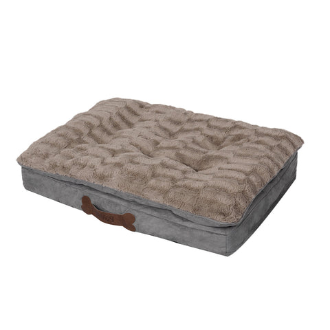 Pawz Dog Calming Bed Pet Cat Removable Khaki Large Pet Beds