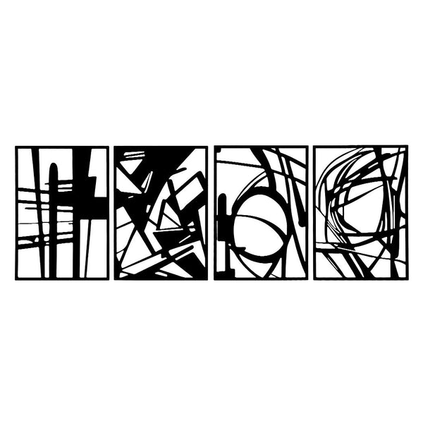 Yezi Metal 4Pcs Abstract Minimalist Line Decor Wall Art