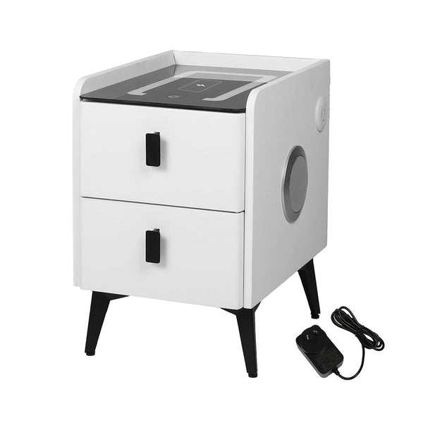 Levede Bedside Table With Led Lights And Drawers Storage Nightstand For Bedroom Organization Bedside Tables