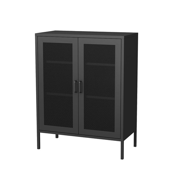 Levede 80Cm X 40Cm 101.5Cm Storage Cabinet Steel Kitchen Black Cabinets & Cupboards