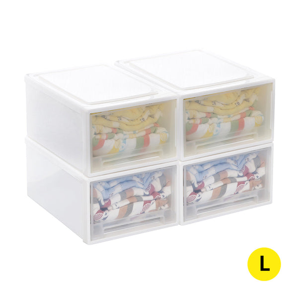 Storage Drawers Large Stackable Containers 4Pk Storage Boxes