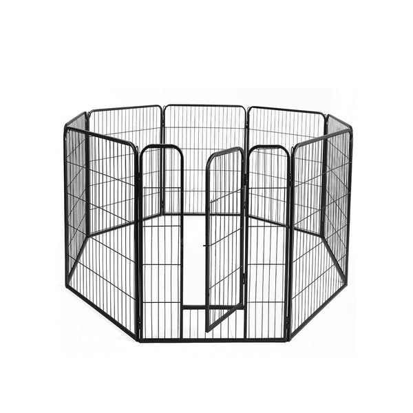 Pawz 8 Panel Pet Dog Playpen Puppy Exercise Black 2.5Kg Mackerel & Lamb Fences & Pens