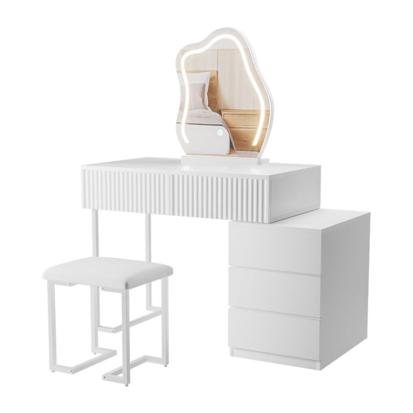 Levede Dressing Table Stool Set With Mirror Led Dressing Tables