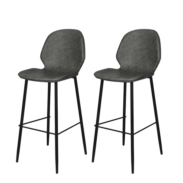 Levede 2X Bar Stool Barstools Counter Grey Benches Bar Stools