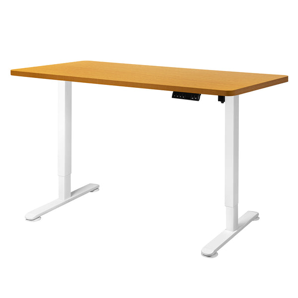 Levede Motorised Standing Desk Height 120Cm Natural 800X 1.5Mm White Frame Standing Desks