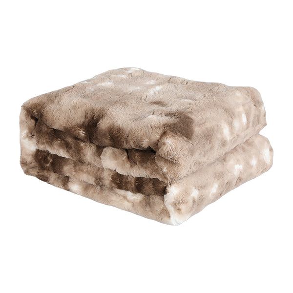 Dreamz Luxury Tie Dyed Blanket Brown 127Cm X 152Cm Blankets