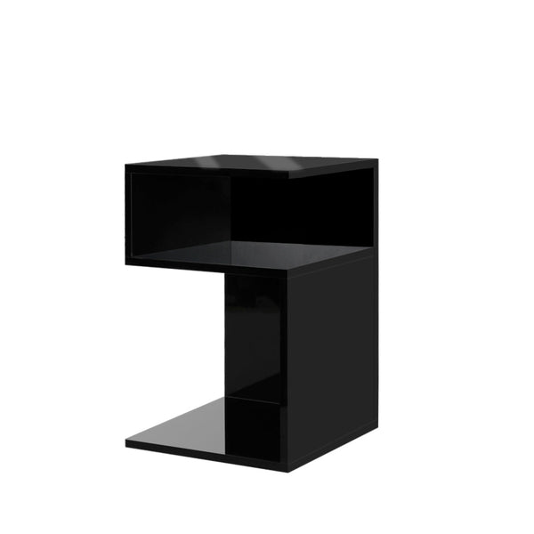 Levede 1X Drawers Side Black Bedside Tables