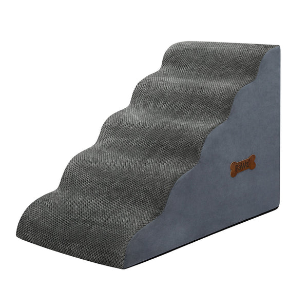 Pawz 5 Steps Pet Stairs Dog Ramp High Density Foam Grey Pet Transport