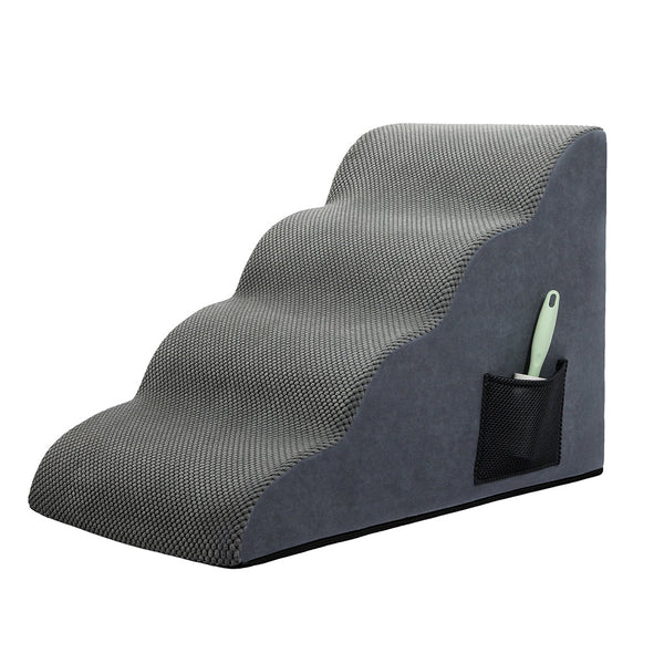 Pawz 4 Step Pet Stairs For Dogs High Density Foam Grey Pet Transport