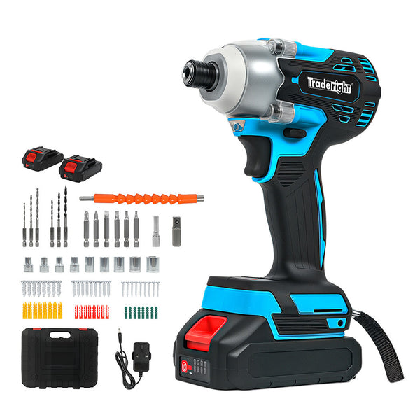 Traderight 21V Impact Driver Cordless400nm2x2.0Ahkit Impact Wrenches