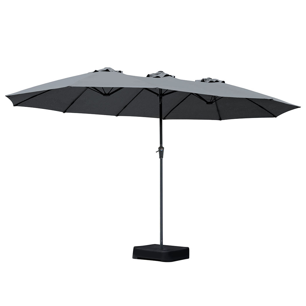 Centra 4M Double Sided Patio Umbrella Outdoor Base Stand Grey Patio Umbrellas
