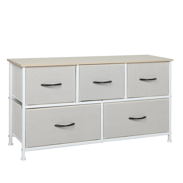 Levede Storage Cabinet Tower Chest Beige Dressers & Chests Of Drawers