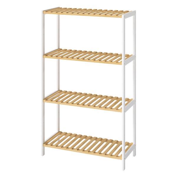 Levede 3 Tier Bamboo Shoe Rack Organizer White & Natural Shoe Racks