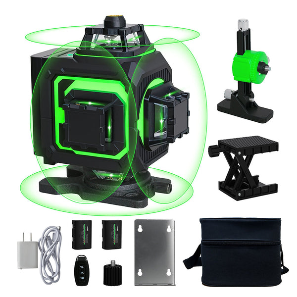 Traderight 4D 16 Line Green Laser Level Remote Tripod Laser Measuring Tools