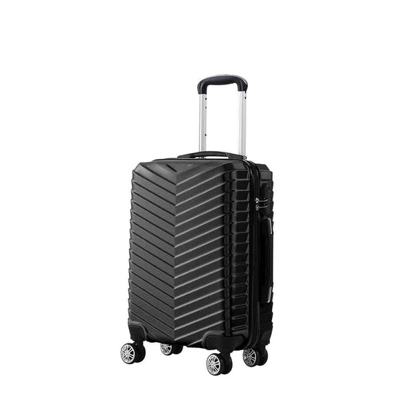 Slimbridge 20" Carry On Travel Luggage Black Inch Suitcases