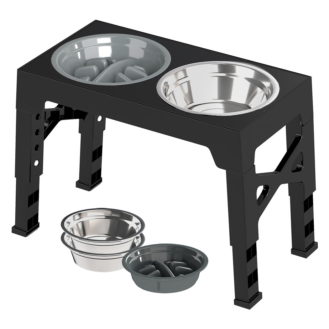 Pawz Elevated 2 Stainless Steel And 1 Slow Feeder Dog Bowls