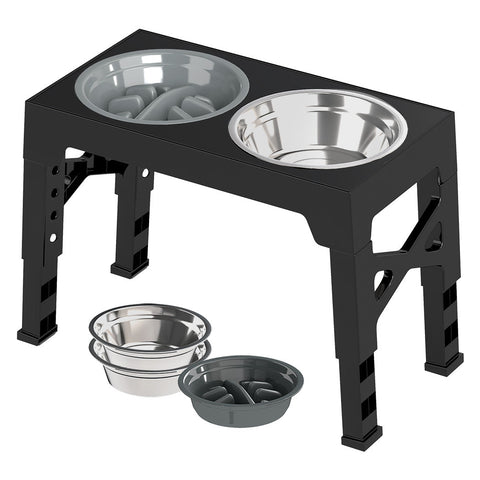 Pawz Elevated 2 Stainless Steel And 1 Slow Feeder Dog Bowls
