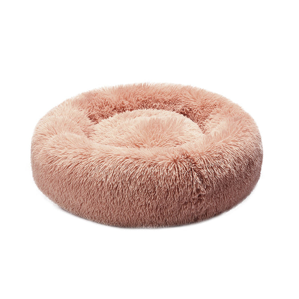 Pawz Medium Pink Donut Calming Pet Bed For Cats And Dogs Pet Beds
