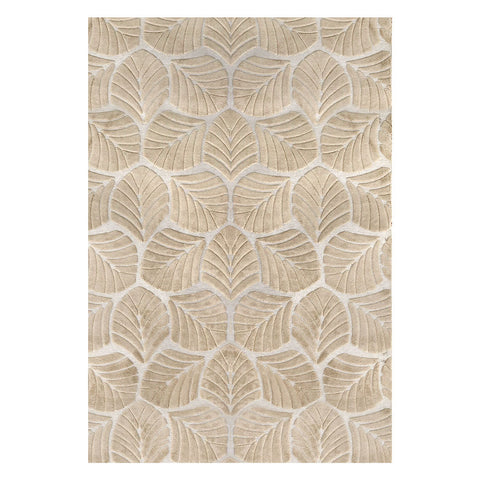 Marlow Floor Rug Soft Embossed Carpet Non Slip Plush Shaggy Leaf Pattern Rugs